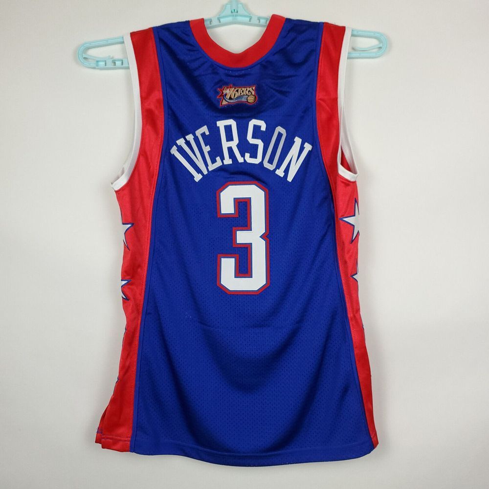 Allen Iverson Mitchell & Ness M Medium Authentic NBA All-Star Jersey Blue #3 NWT - Picture 9 of 11